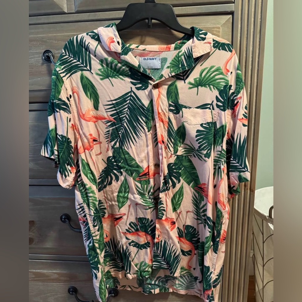 Old Navy Matching Hawaiian Shirt and Swim Trunks